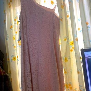 Vestido color salmón largo con doble tela